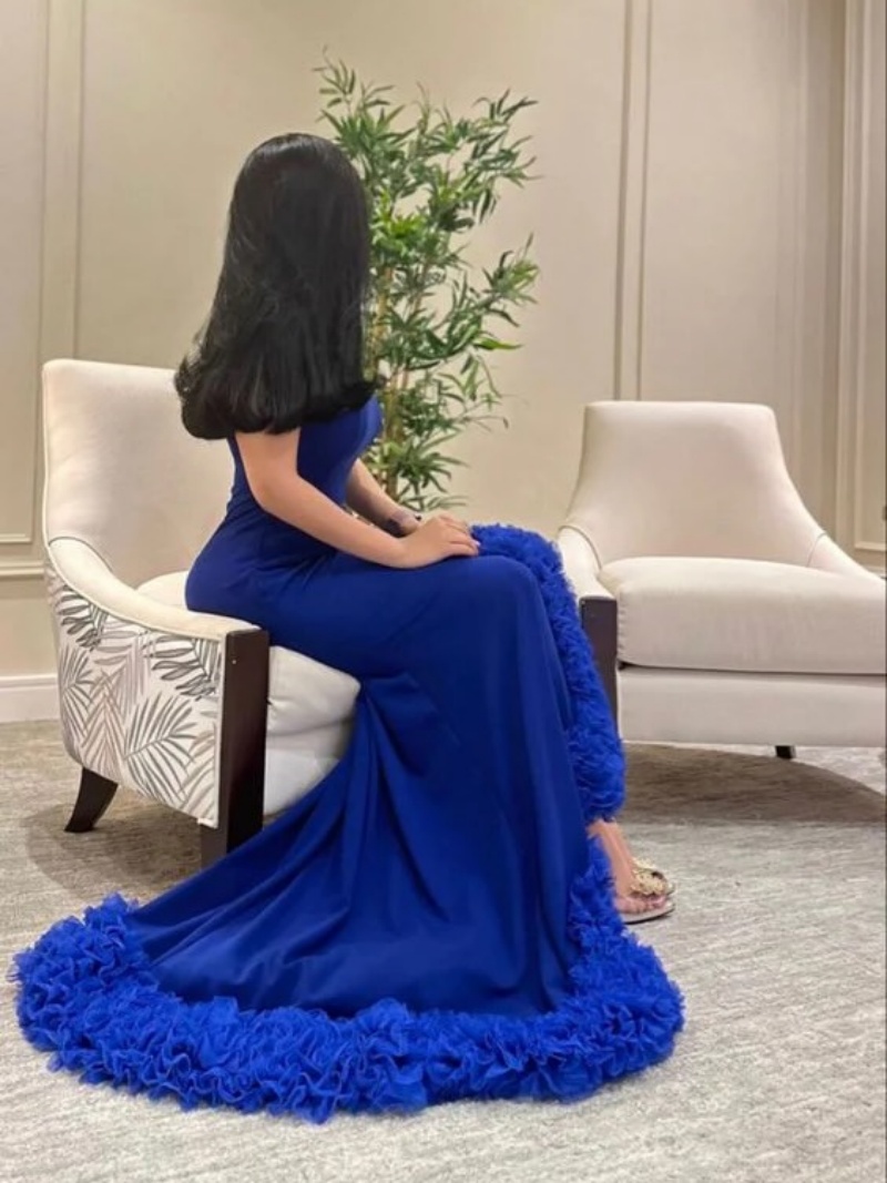 Vestidos de Gala Personalizado - Elegant Satin Evening Gown Split avaliação e preço