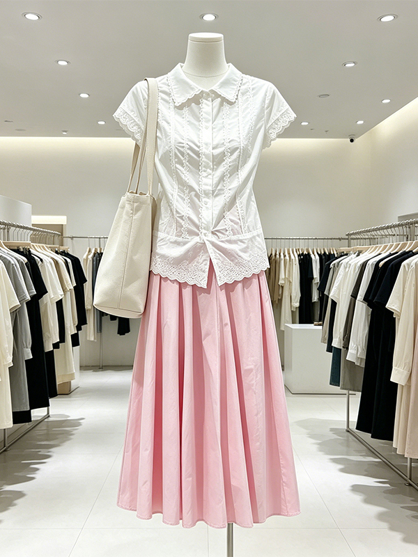 Conjunto Elegante Feminino Plu - Korean Style A Line Shirt Dress avaliação e preço