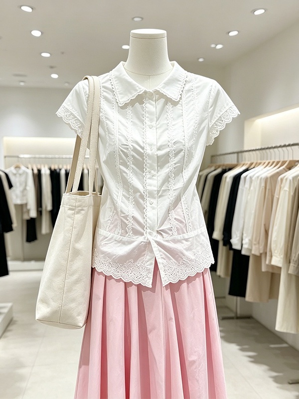 Conjunto Elegante Feminino Plu - Korean Style A Line Shirt Dress avaliação e preço