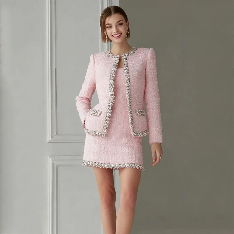 Conjunto Feminino Premium em T - Tweed Two Piece Blazer Dress avaliação e preço