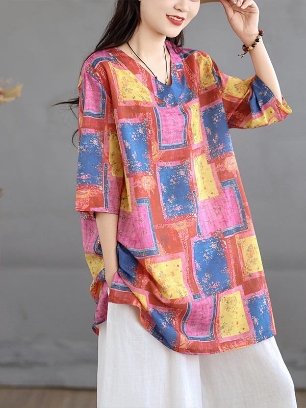 Vestido Camisa Artístico de Li - Casual Loose Linen Shirt Dress avaliação e preço