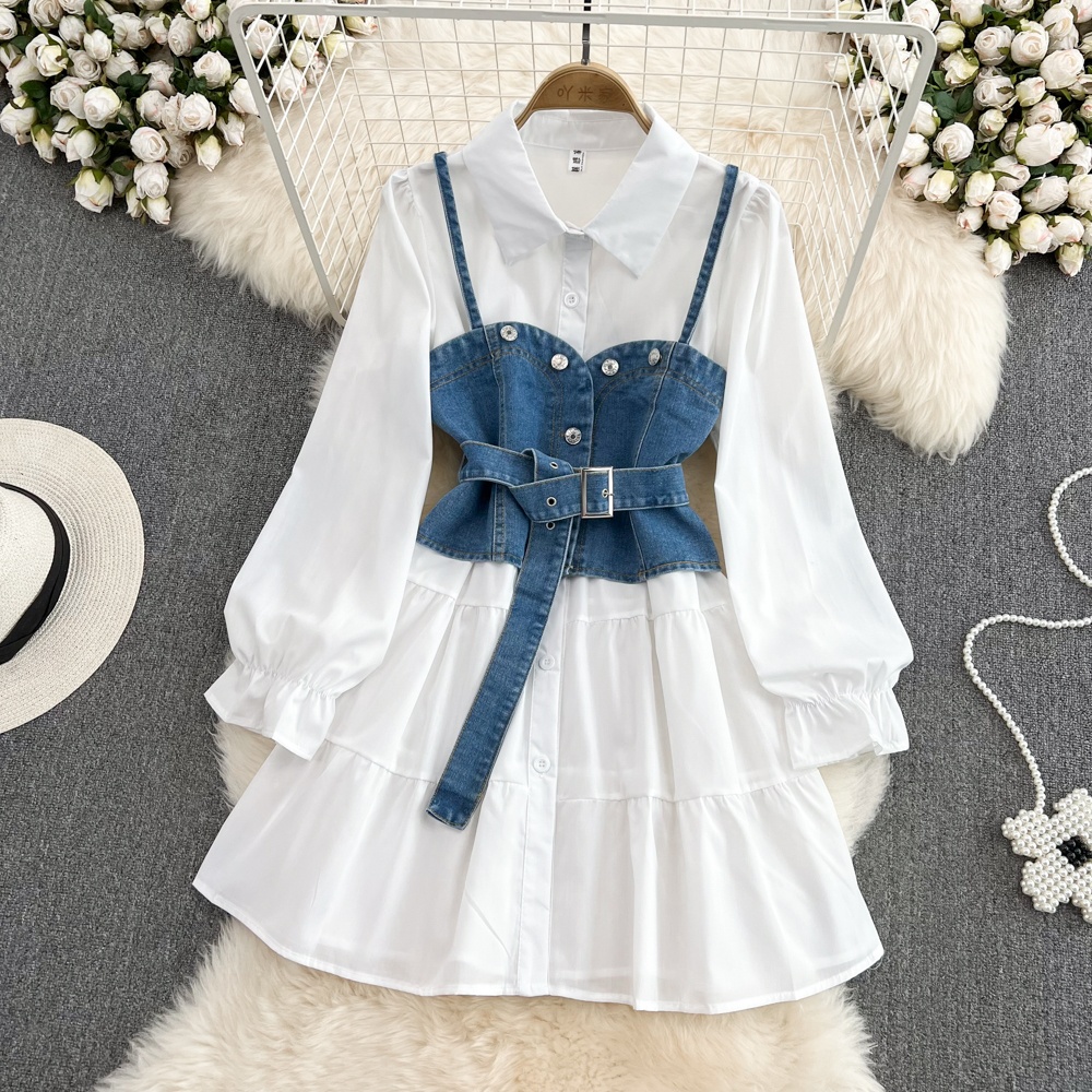 Conjunto de Duas Peças: Camisa - Korean Style A Line Shirt Dress avaliação e preço