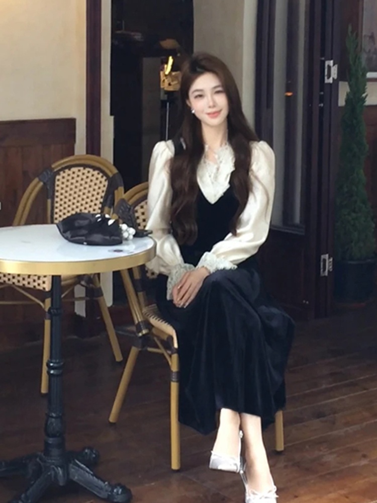 Camisa de Seda com Renda XZY C - Korean Style A Line Shirt Dress avaliação e preço