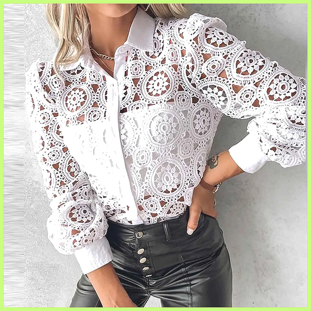 Camisa Branca de Renda Feminin - Blouses avaliação e preço