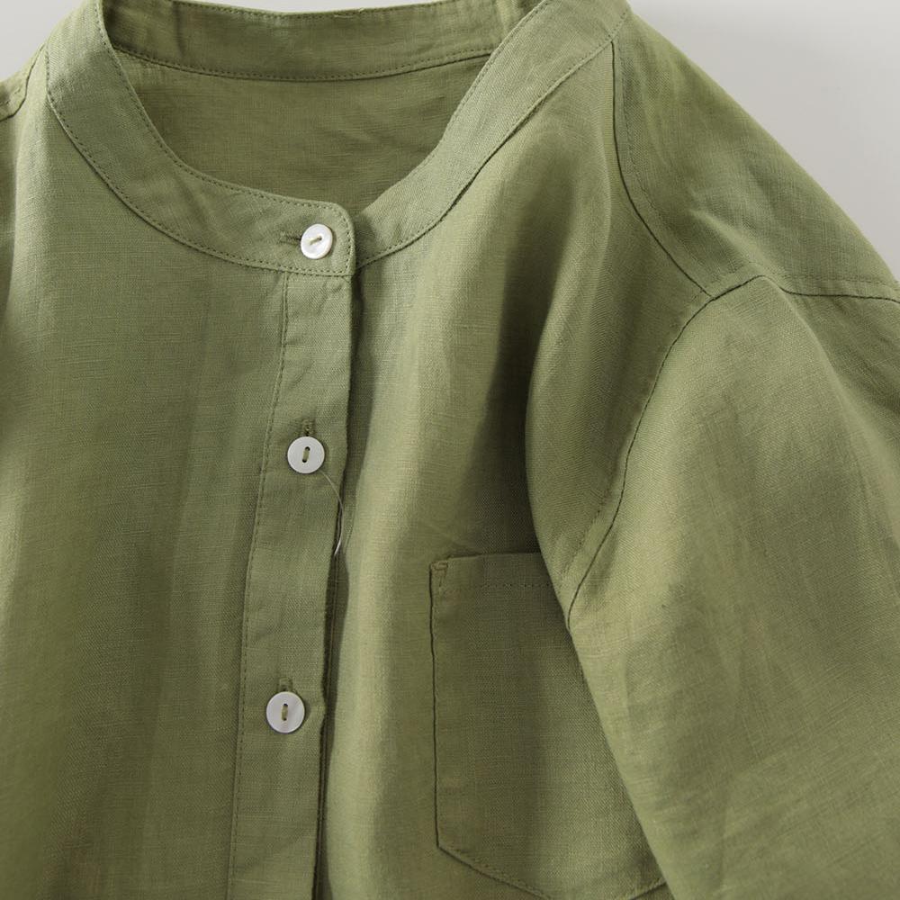 Vestido Camisa de Linho Estilo - Casual Loose Linen Shirt Dress avaliação e preço