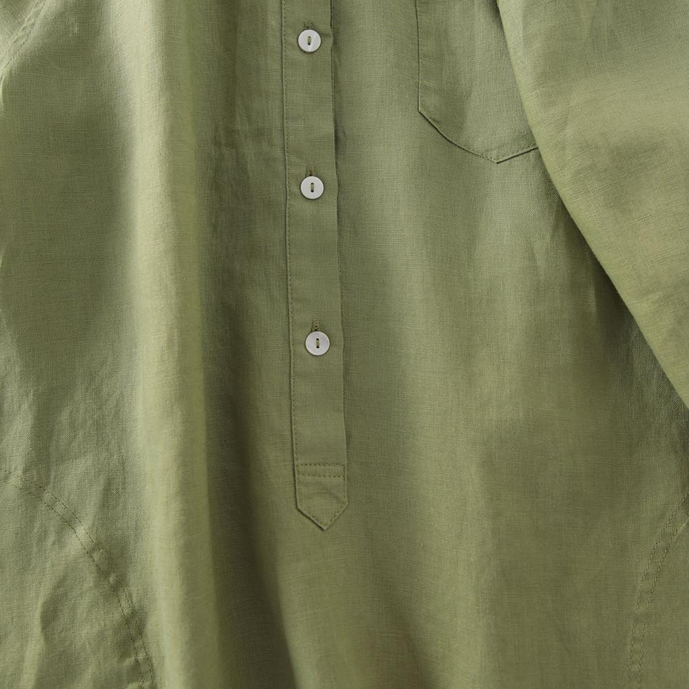 Vestido Camisa de Linho Estilo - Casual Loose Linen Shirt Dress avaliação e preço