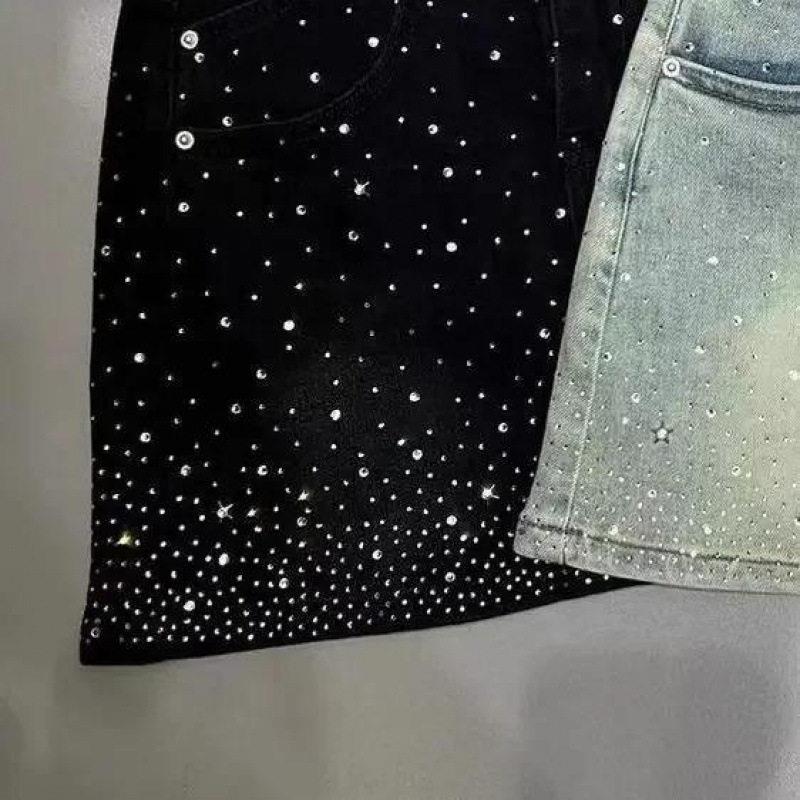 Saia Jeans K 59702 com Strass  - Jeans avaliação e preço