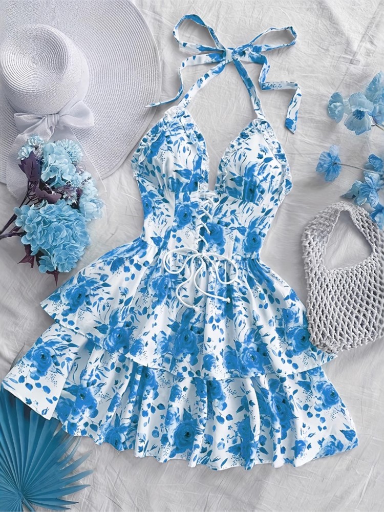 Vestido Curto Feminino Estilo  - French Vintage Floral Midi Dress avaliação e preço