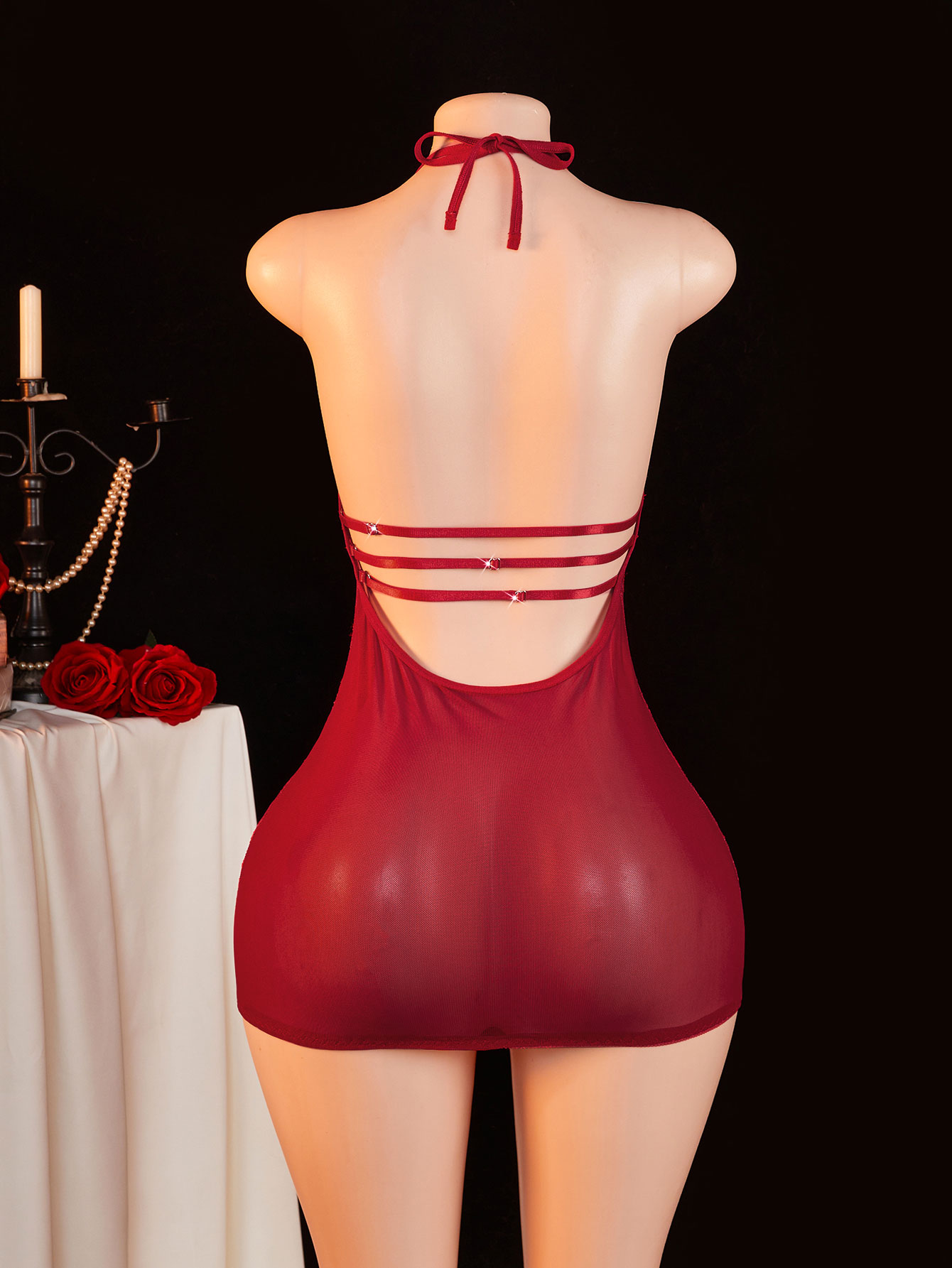 Babydoll de Renda Transparente - Sexy Mesh Sheer Bodycon Dress avaliação e preço