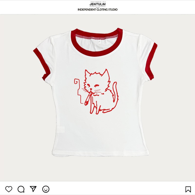 Camisetas Femininas Estilo Cor - Y2K Graphic Baby Tee Crop avaliação e preço