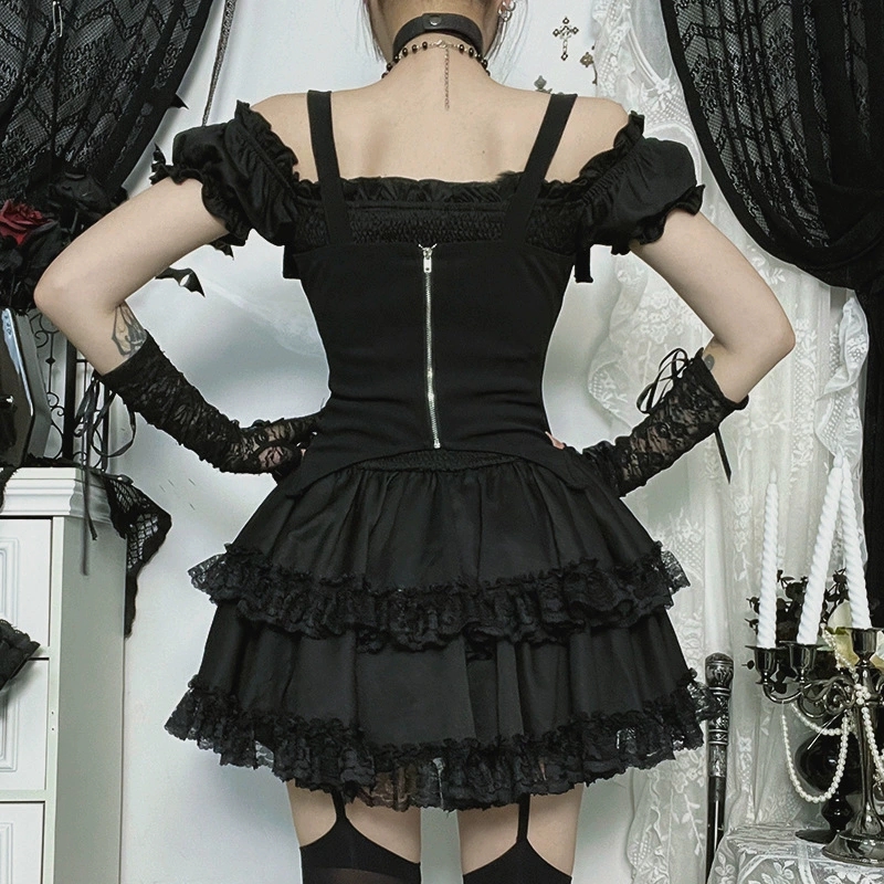 Goth escuro e-girl kawaii rend - Y2K Backless Halter Mini Dress avaliação e preço