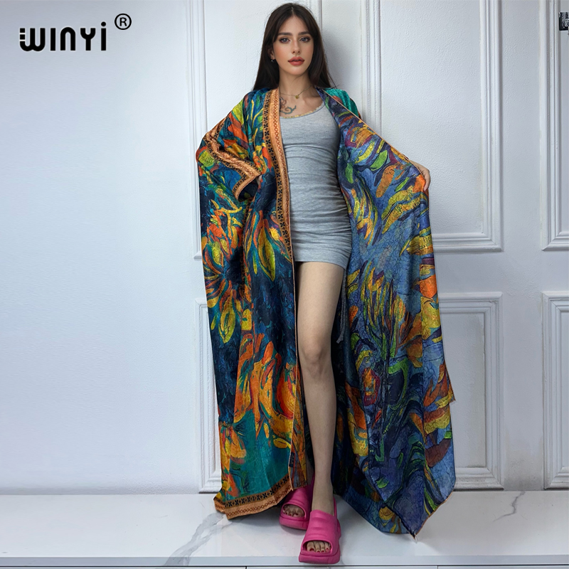 WINYI-Boho impressão Open Beac - Boho Summer Beach Maxi Dress avaliação e preço