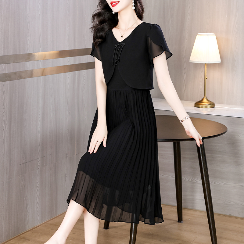 2025 verão sólido chiffon casu - French Vintage Floral Midi Dress avaliação e preço