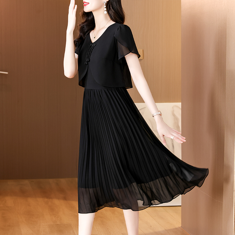 2025 verão sólido chiffon casu - French Vintage Floral Midi Dress avaliação e preço